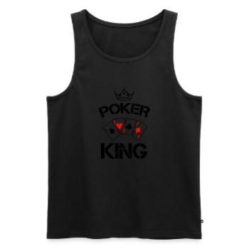 Roi du poker 1 - Débardeur bio Premium Homme - noir - Devant - AI Model Male 178 light (178cm)