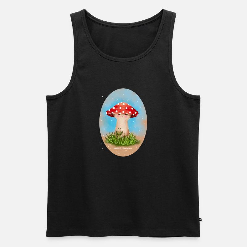 Pilz geht einkaufen - Männer Premium Bio Tank Top - Schwarz
