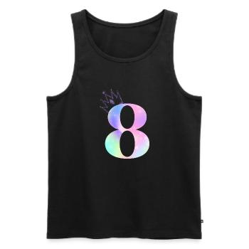 Regenbogen zum 8-jährigen Jubiläum - Männer Premium Bio Tank Top - Schwarz - Vorne - AI Model Male 178 light (178cm)
