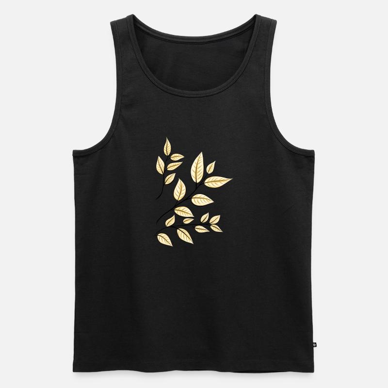 herbstliche Blätter - Männer Premium Bio Tank Top - Schwarz