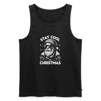 Hipster Weihnachtsmann - Männer Premium Bio Tank Top - Schwarz - Vorne - Michal (187cm)