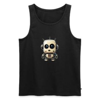 Roboter - Männer Premium Bio Tank Top - Schwarz - Vorne - Michal (187cm)
