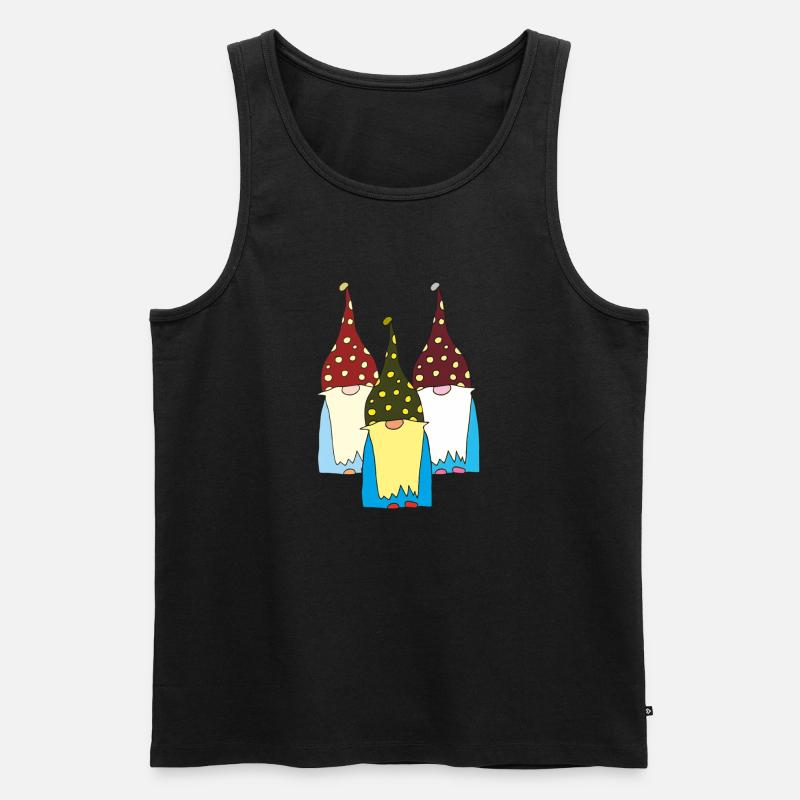 wichtel zwerge 3fach - Männer Premium Bio Tank Top - Schwarz