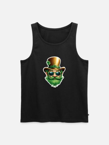 Leprechaun / Leprechaun / Vert / Gingembre / Irlande - Débardeur bio Premium Homme - noir