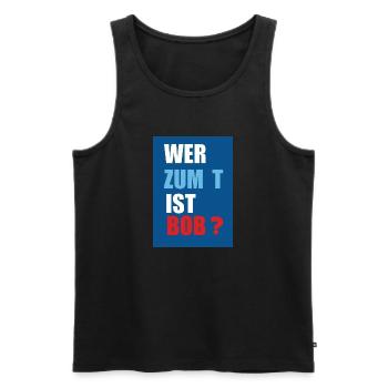 wer ist bob - Männer Premium Bio Tank Top - Schwarz - Vorne - Michal (187cm)