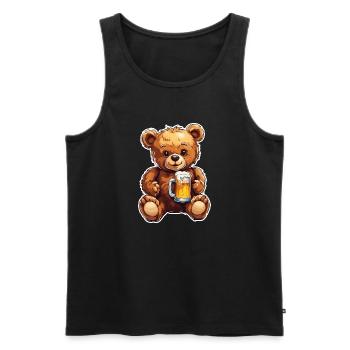 Teddybär / Kuscheltier / Stofftier / Geschenkidee - Männer Premium Bio Tank Top - Schwarz - Vorne - AI Model Male 178 light (178cm)