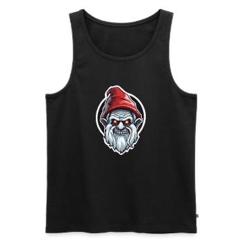 Garden Gnome / Fairyland / Leprechaun / Gnome / Logo - Men's Premium Organic Tank Top - black - Front - AI Model Male 178 light (178cm)