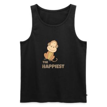 MONKEY HAPPIEST - Men's Premium Organic Tank Top - black - Front - AI Model Male 178 light (178cm)