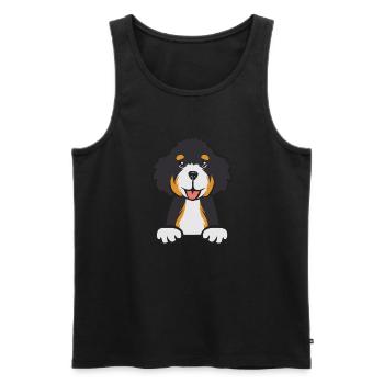 Bernedoodle Dog - Men's Premium Organic Tank Top - black - Front - AI Model Male 178 light (178cm)