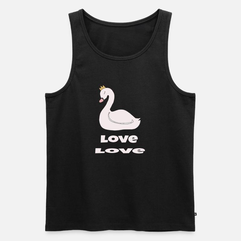schwan love - Männer Premium Bio Tank Top - Schwarz