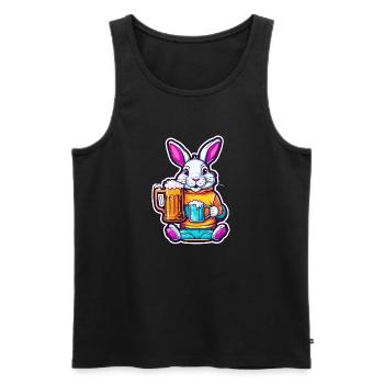 Osterhase / Ostern / Eier / Feiertage / Osterfest - Männer Premium Bio Tank Top - Schwarz - Vorne - Michal (187cm)