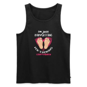 I'm just babysitting for 9months Surrogate - Men's Premium Organic Tank Top - black - Front - AI Model Male 178 light (178cm)
