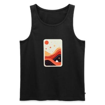 Design abstrait minimaliste - Débardeur bio Premium Homme - noir - Devant - Michal (187cm)