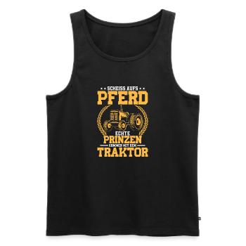 Echte Prinzen kommen mit dem Traktor Bauer Trecker - Männer Premium Bio Tank Top - Schwarz - Vorne - AI Model Male 178 light (178cm)