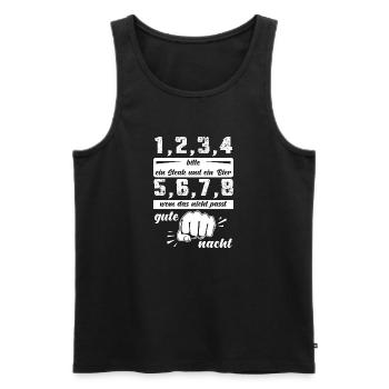 Lustige Sprüche - Steak und Bier - BBQ - Grillen - Männer Premium Bio Tank Top - Schwarz - Vorne - AI Model Male 178 light (178cm)