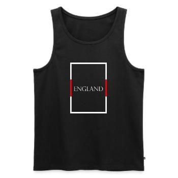 England, UK, Statement lettering with flag - Men's Premium Organic Tank Top - black - Front - Michal (187cm)