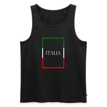 Italy, Italia, Statement lettering with flag - Men's Premium Organic Tank Top - black - Front - Michal (187cm)