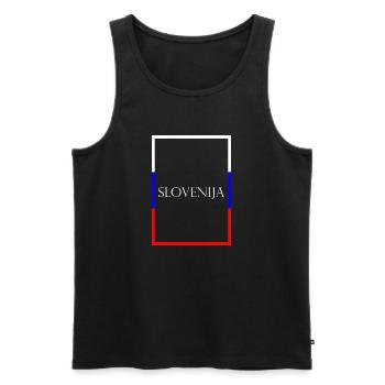 Slovenia Slovenija Statement lettering with flag - Men's Premium Organic Tank Top - black - Front - Michal (187cm)