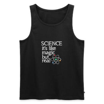 SCIENCE: It's Like Magic, But Real - Men's Premium Organic Tank Top - black - Front - Michal (187cm)