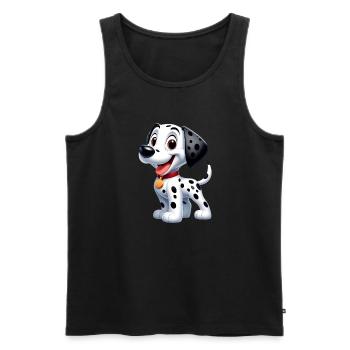 Dalmatiner 3 - Männer Premium Bio Tank Top - Schwarz - Vorne - Michal (187cm)