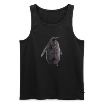 Pesto, der Pinguin, posiert für ein Foto - Männer Premium Bio Tank Top - Schwarz - Vorne - AI Model Male 178 light (178cm)