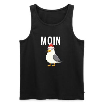 Moin Möwe Dart - Männer Premium Bio Tank Top - Schwarz - Vorne - Michal (187cm)