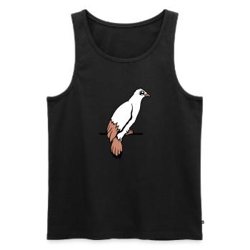 Bird Raven Dove Sitting Cable Hawk Eagle Birdie - Men's Premium Organic Tank Top - black - Front - Michal (187cm)