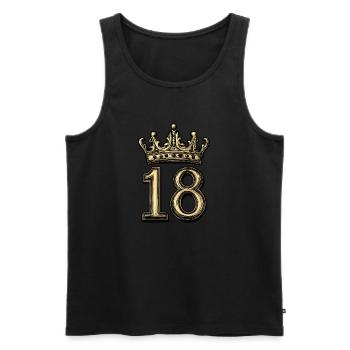18 Zahl Krone - Männer Premium Bio Tank Top - Schwarz - Vorne - Michal (187cm)