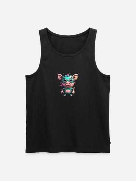 Cochon robot - Débardeur bio Premium Homme - noir