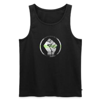 Fist Flag out Agender - Men's Premium Organic Tank Top - black - Front - AI Model Male 178 light (178cm)