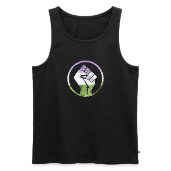 Faust Flagge raus Genderqueer - Männer Premium Bio Tank Top - Schwarz - Vorne - Michal (187cm)
