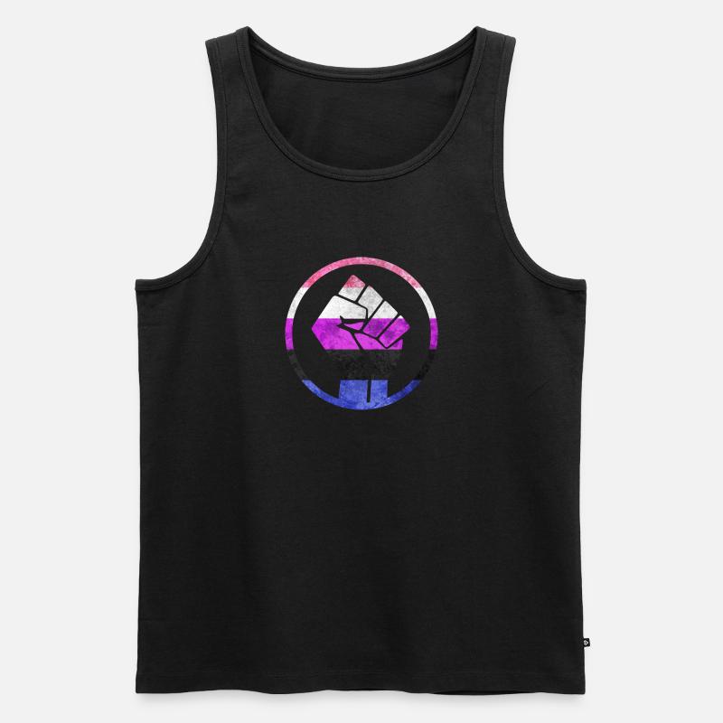 Faust Flagge raus Genderfluid - Männer Premium Bio Tank Top - Schwarz
