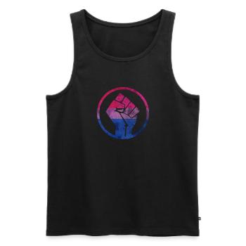 Fist Flag out Bisexual - Débardeur bio Premium Homme - noir - Devant - AI Model Male 178 light (178cm)
