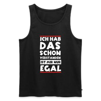 Ja Ich hab das schon Verstanden ist mir aber Egal - Männer Premium Bio Tank Top - Schwarz - Vorne - Michal (187cm)