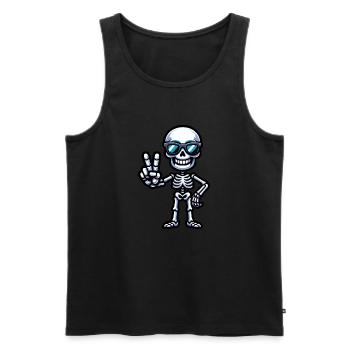 Skeleton Peace Sign - Men's Premium Organic Tank Top - black - Front - Michal (187cm)