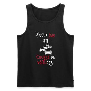j'peux pas j'ai course de voitures - Débardeur bio Premium Homme - noir - Devant - Michal (187cm)