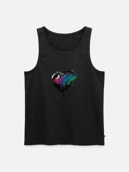 Herz Graffiti Style - Männer Premium Bio Tank Top - Schwarz