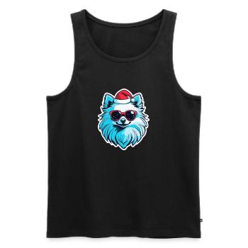 Pomeranian Christmas Illustration - Men's Premium Organic Tank Top - black - Front - AI Model Male 178 light (178cm)