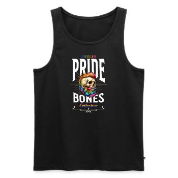 Love Is Love LGBTQ+ Pride Bones Collective - Men's Premium Organic Tank Top - black - Front - AI Model Male 178 light (178cm)