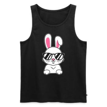 Cooler Hase mit Sonnenbrille Kanninchen Hasen - Männer Premium Bio Tank Top - Schwarz - Vorne - AI Model Male 178 light (178cm)