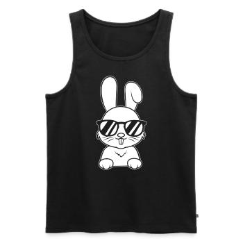Lapin mignon avec lunettes de soleil Lapin lapin - Débardeur bio Premium Homme - noir - Devant - AI Model Male 178 light (178cm)