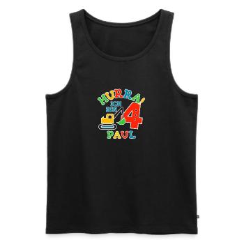 Name Paul 4. Geburtstag Personalisiert - Männer Premium Bio Tank Top - Schwarz - Vorne - Michal (187cm)