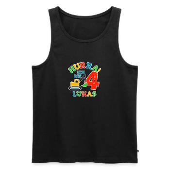 Name Lukas 4. Geburtstag Personalisiert - Männer Premium Bio Tank Top - Schwarz - Vorne - Michal (187cm)