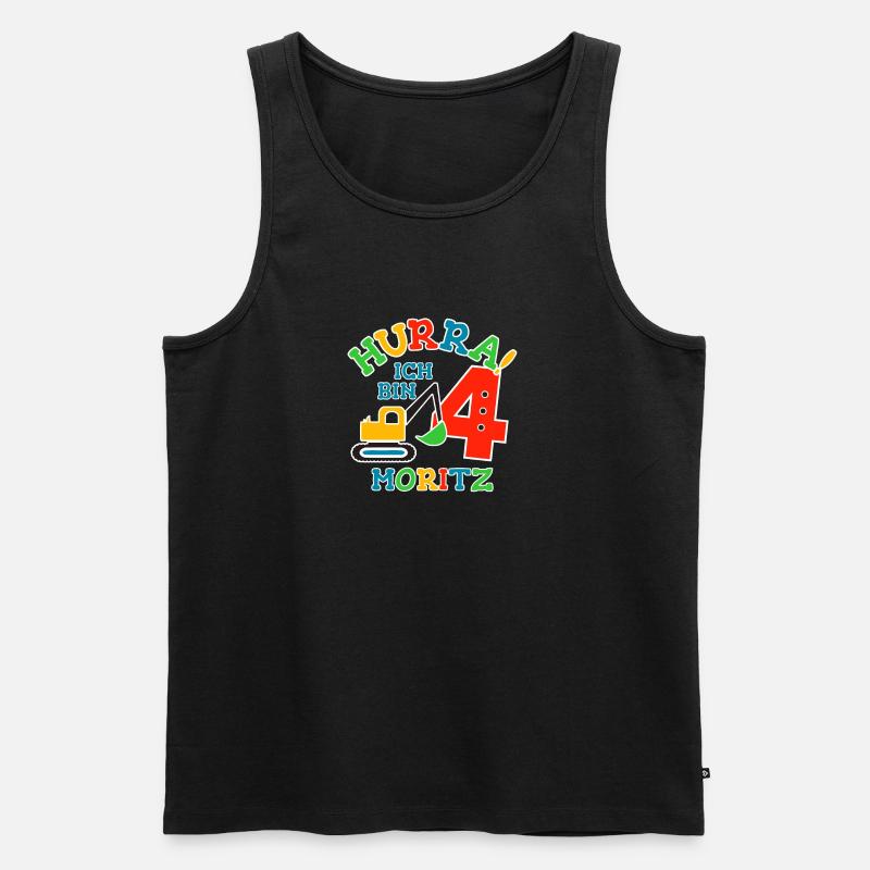 Name Moritz 4. Geburtstag Personalisiert - Männer Premium Bio Tank Top - Schwarz