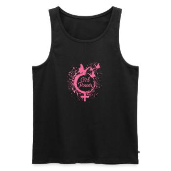 girl power,freiheit,schmetterlinge,frauen,pink - Männer Premium Bio Tank Top - Schwarz - Vorne - AI Model Male 178 light (178cm)