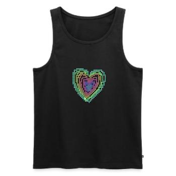 Herz, 3d, Computerherz, regenbogen, bunt - Männer Premium Bio Tank Top - Schwarz - Vorne - AI Model Male 178 light (178cm)