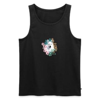 White Shepherd, German Shepherd, Paws, Print - Men's Premium Organic Tank Top - black - Front - AI Model Male 178 light (178cm)