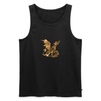 drache ,gold,malerei,graffiti,aquarell - Männer Premium Bio Tank Top - Schwarz - Vorne - Michal (187cm)