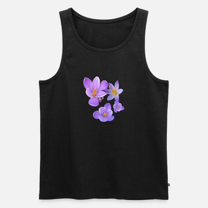 crocus, crocus, fleurs, violet, fleur - Débardeur bio Premium Homme - noir