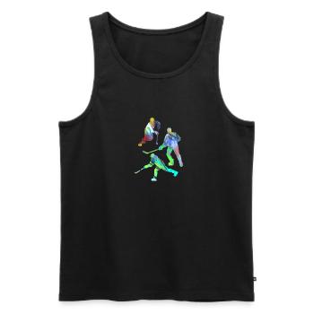 Eishockey, Hockey, Graffiti, bunt, stencil - Männer Premium Bio Tank Top - Schwarz - Vorne - AI Model Male 178 light (178cm)